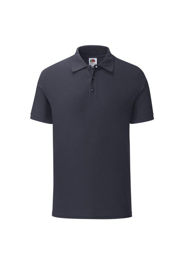 FRUIT OF THE LOOM - Koszulka Polo Męska Dopasowana. Typ kołnierza: polo. Kolor: niebieski. Materiał: poliester, bawełna