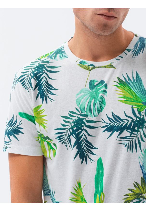 Biały t-shirt Ombre Clothing klasyczny, z nadrukiem