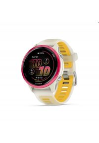 APPLE - Garmin Forerunner® 570 - 42mm, Raspberry Aluminium with Translucent Bone/Mango Band