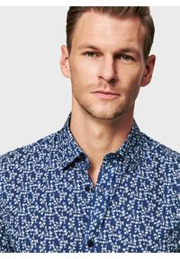 Pako Lorente - PAKO LORENTE - Granatowa koszula męska w kwiaty. Okazja: na co dzień. Kolor: niebieski. Materiał: elastan, bawełna. Długość rękawa: długi rękaw. Długość: długie. Wzór: kwiaty. Styl: casual #8