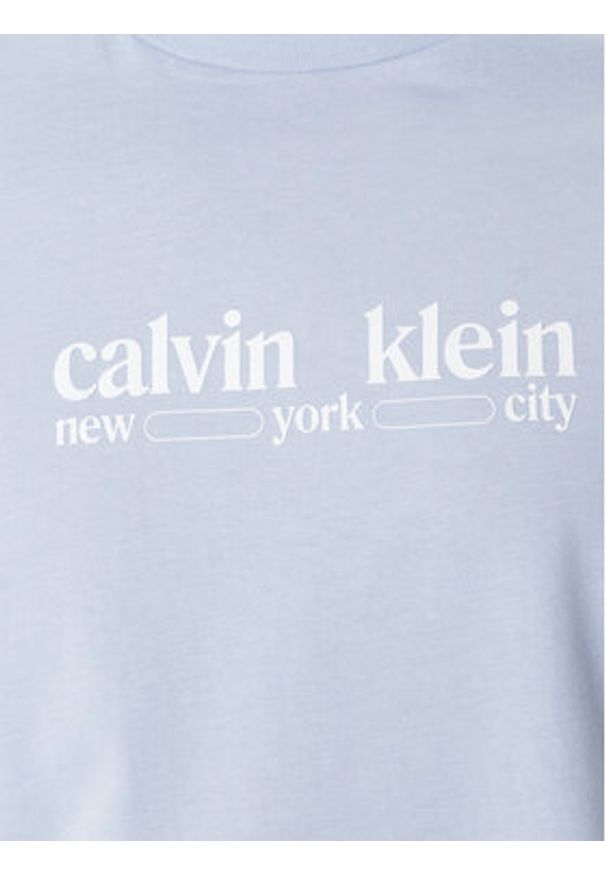 Calvin Klein Jeans T-Shirt NYC Graphic LV14RE831G Fioletowy Regular Fit. Kolor: fioletowy. Materiał: bawełna