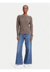 TOMMY HILFIGER - Tommy Hilfiger Sweter Fine WW0WW44993 Brązowy Regular Fit. Kolor: brązowy. Materiał: bawełna