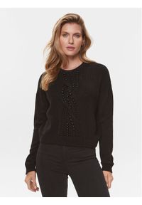 Liu Jo Sweter MF3005 MA51I Czarny Regular Fit. Kolor: czarny. Materiał: syntetyk #1