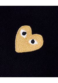 COMME DES GARCONS PLAY - Wełniany sweter ze złotym sercem. Typ kołnierza: dekolt w kształcie V. Kolor: niebieski. Materiał: wełna. Styl: klasyczny, elegancki #4