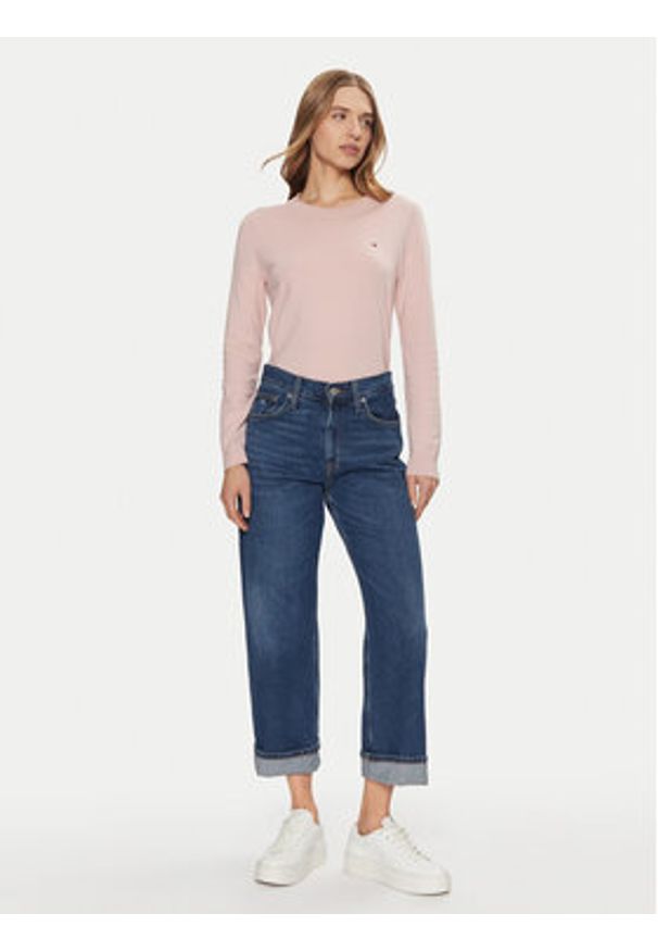 TOMMY HILFIGER - Tommy Hilfiger Sweter WW0WW44984 Różowy Regular Fit. Kolor: różowy. Materiał: syntetyk