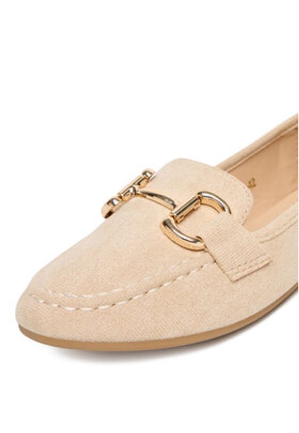 DeeZee Loafersy LE601-42 Beżowy. Kolor: beżowy. Materiał: materiał