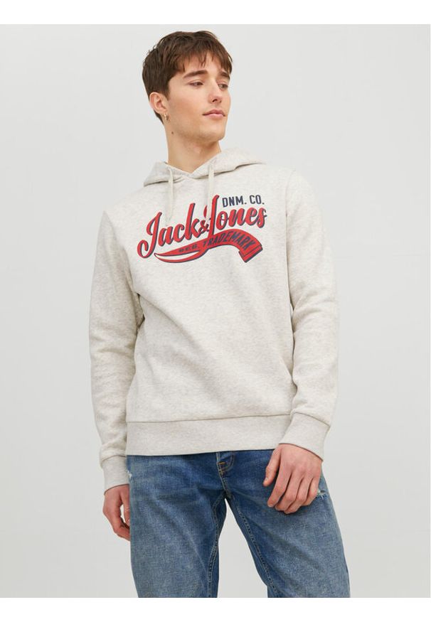 Jack & Jones - Jack&Jones Bluza Logo 12233597 Szary Standard Fit. Kolor: szary. Materiał: bawełna, syntetyk
