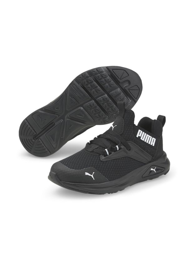 Puma - Dziecięce sneakersy Enzo 2 Refresh PUMA Black White. Kolor: biały, czarny, wielokolorowy. Sport: turystyka piesza