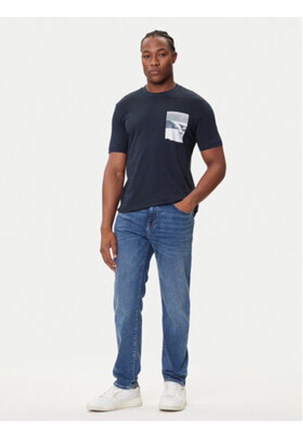 BOSS T-Shirt Te_Container 50546920 Granatowy Regular Fit. Kolor: niebieski. Materiał: bawełna