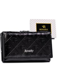 ROVICKY - Portfel damski Rovicky RPX-23-PMT-4629 czarny. Kolor: czarny. Wzór: aplikacja #1