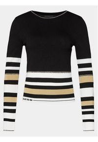Guess Sweter Maia Rn Ls W4RR46 Z2Y72 Czarny Slim Fit. Kolor: czarny. Materiał: wiskoza