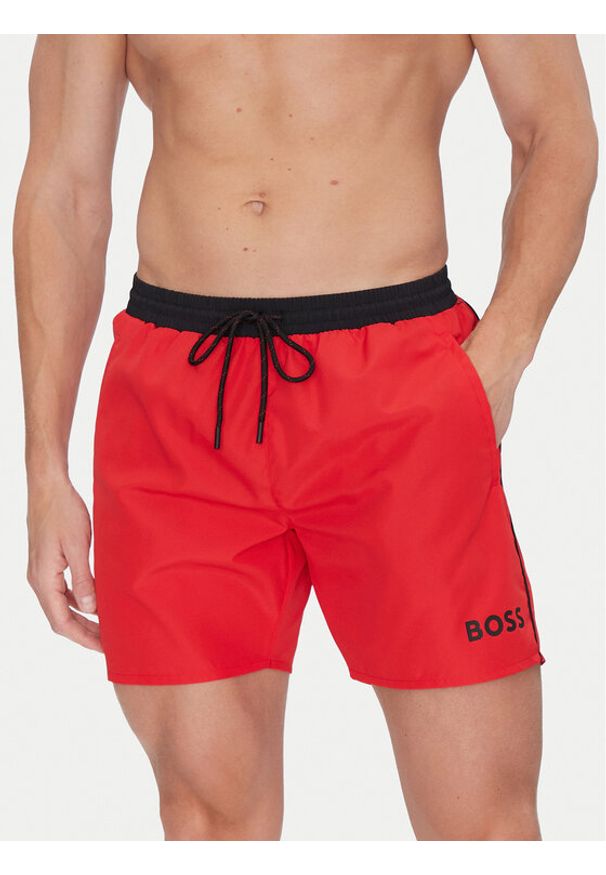 BOSS Szorty kąpielowe Starfish 50514429 Czerwony Regular Fit. Kolor: czerwony. Materiał: syntetyk