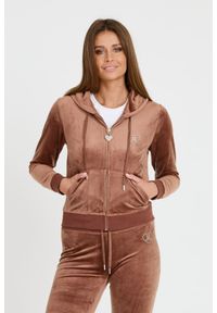 Juicy Couture - JUICY COUTURE Brązowa damska bluza Rodeo Robertson, Rozmiar S. Kolor: brązowy