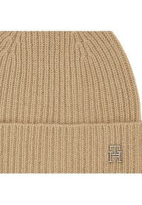 TOMMY HILFIGER - Tommy Hilfiger Czapka Cashmere Chic Beanie AW0AW15321 Beżowy. Kolor: beżowy. Materiał: materiał