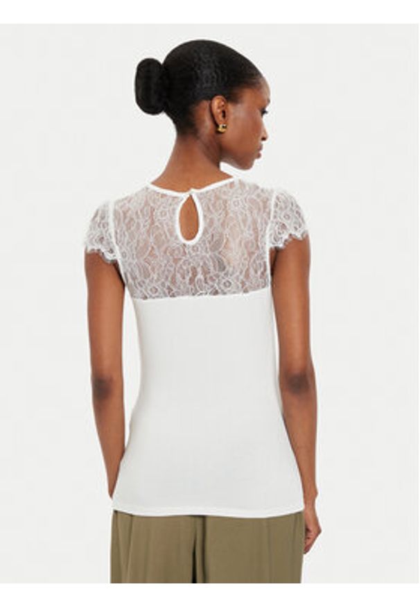 Morgan Bluzka 232-DGIULIA Biały Slim Fit. Kolor: biały. Materiał: wiskoza