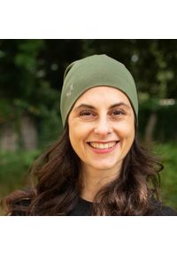 WOOLONA - Czapka trekkingowa z 100% wełny merino. Kolor: zielony. Materiał: wełna. Styl: sportowy