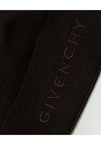 Givenchy - GIVENCHY - Brązowa wełniana czapka beanie. Kolor: brązowy. Materiał: wełna. Wzór: haft. Styl: elegancki