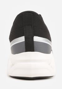 Born2be - Czarne Sneakersy na Grubej Geometrycznej Podeszwie Alexusa. Okazja: na co dzień. Kolor: czarny. Materiał: jeans, dresówka. Wzór: geometria #5