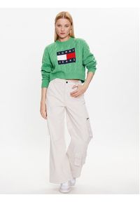 Tommy Jeans Sweter DW0DW14261 Zielony Regular Fit. Kolor: zielony. Materiał: syntetyk #3
