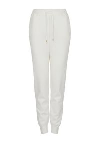 Ochnik - Kremowe spodnie dresowe damskie. Kolor: biały. Materiał: wiskoza #4