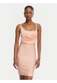 Guess Sukienka koktajlowa W6GK83 Z0686 Koralowy Slim Fit. Kolor: pomarańczowy. Materiał: wiskoza. Styl: wizytowy #1