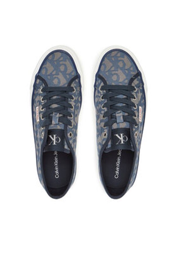Calvin Klein Jeans Sneakersy Vulc Flatf Jacquard YW0YW01965 Granatowy. Kolor: niebieski. Materiał: materiał