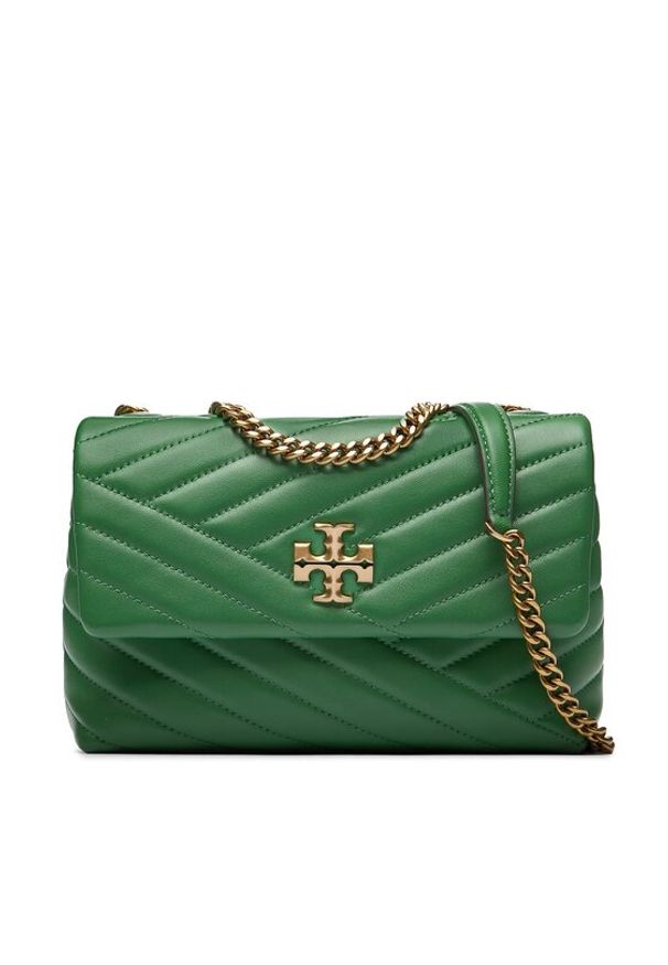 Tory Burch Torebka Kira Chevron Small Convertible Shoulder Bag 90452 Zielony. Kolor: zielony. Materiał: skórzane