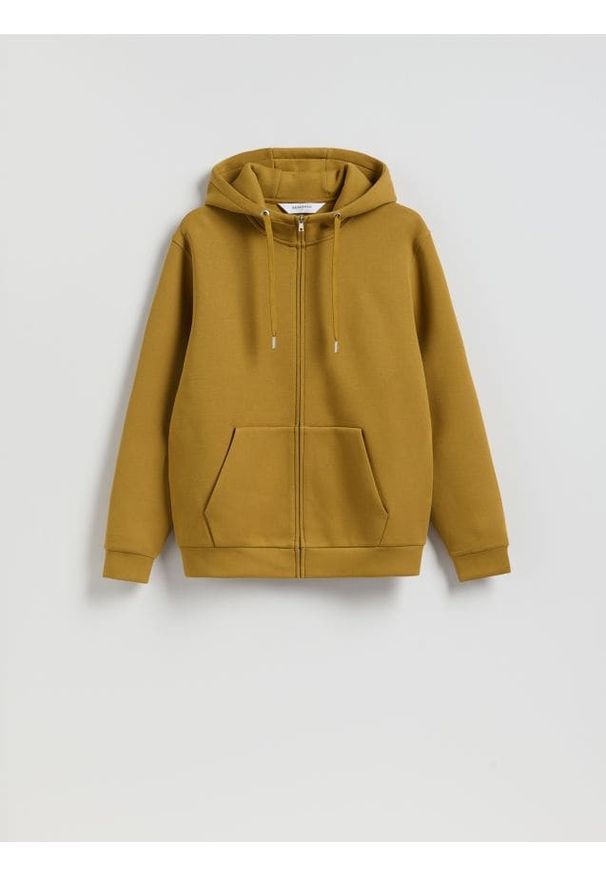 Reserved - Bluza z kapturem - warm olive. Typ kołnierza: kaptur. Materiał: dzianina, bawełna