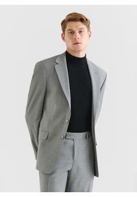 Pako Lorente - PAKO LORENTE – Szara marynarka garniturowa w delikatną kratę. Okazja: na komunię, na ślub cywilny, na wesele. Kolor: szary. Materiał: poliester, wełna, lycra #8