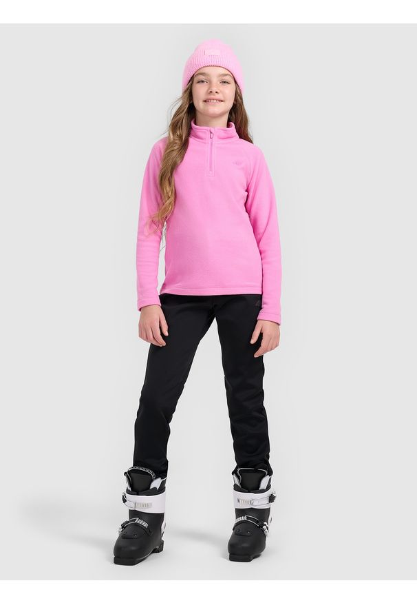 4f - 4F Spodnie narciarskie softshell membrana 5000 dziewczęce - czarne 122 (6-7 lat). Stan: podwyższony. Kolor: czarny. Materiał: softshell. Sezon: lato. Sport: narciarstwo