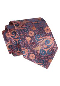 Męski Krawat - Odcienie Miedzi, Duży Wzór - Angelo di Monti. Materiał: tkanina. Styl: elegancki, wizytowy #1