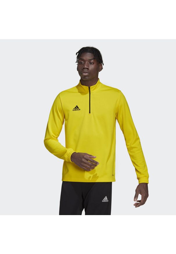 Bluza piłkarska męska Adidas Entrada 22 Training Top. Kolor: żółty, wielokolorowy, czarny. Materiał: poliester. Sport: piłka nożna
