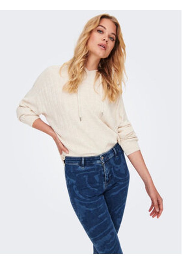 only - ONLY Sweter 15268803 Beżowy Regular Fit. Kolor: beżowy. Materiał: syntetyk