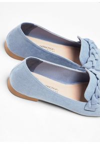 bonprix - Loafersy z plecionym paskiem. Zapięcie: bez zapięcia, pasek. Kolor: niebieski. Styl: elegancki #3