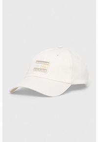 Tommy Jeans czapka z daszkiem bawełniana kolor biały wzorzysta. Kolor: biały. Materiał: bawełna