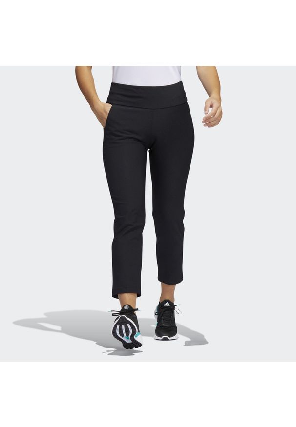 Adidas - Pull-On Ankle Pants. Kolor: czarny. Materiał: materiał. Sport: golf