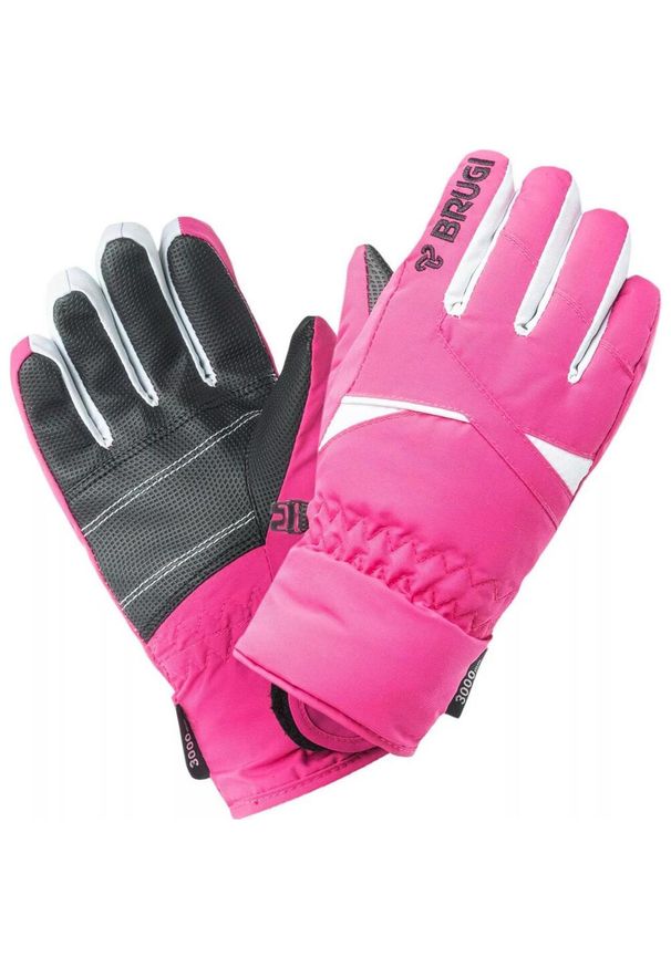 Rękawice zimowe dziewczęce Brugi 1ZG4. Kolor: różowy. Sezon: zima. Sport: narciarstwo, turystyka piesza