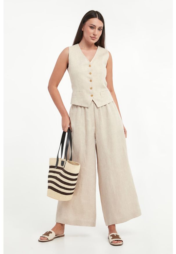 Weekend Max Mara - Kamizelka damska lniana Pace WEEKEND MAX MARA. Materiał: len