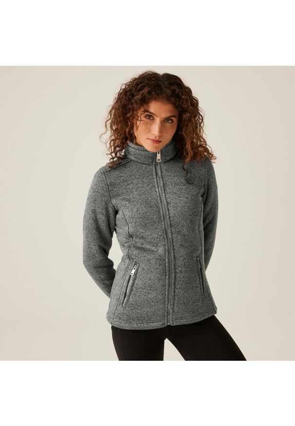 Polar turystyczny damski Razia II Regatta z suwakiem. Kolor: szary. Materiał: polar. Sport: outdoor, turystyka piesza