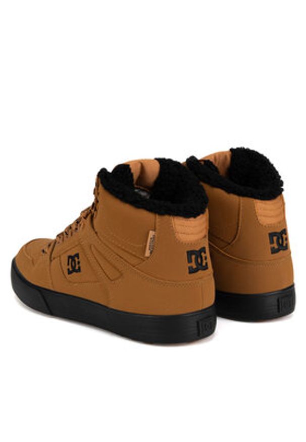 DC Sneakersy PURE HIGH-TOP WC WNT ADYS400047-WEA Brązowy. Kolor: brązowy. Materiał: skóra, zamsz