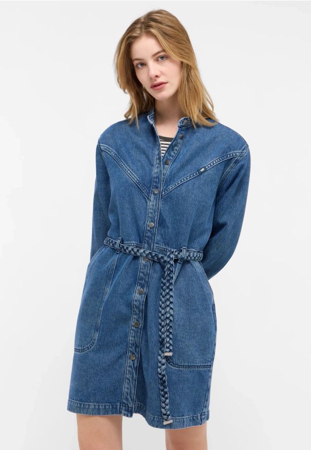 Damska Sukienka Mini Mustang Style Paola Dress Denim Blue 1015586 5000 500. Materiał: denim. Długość: mini
