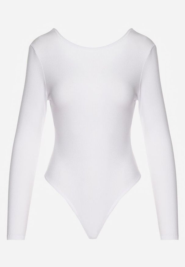 Renee - Białe Basicowe Body Sadovelle. Okazja: do pracy, na co dzień, na spotkanie biznesowe. Kolor: biały. Materiał: jeans. Długość rękawa: długi rękaw. Długość: długie. Styl: elegancki, biznesowy, sportowy, casual