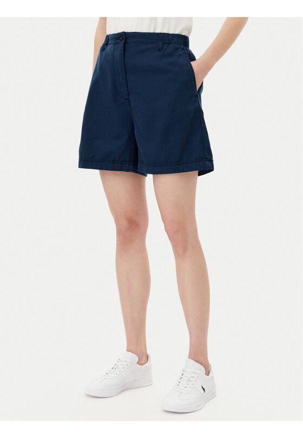 TOMMY HILFIGER - Tommy Hilfiger Szorty materiałowe WW0WW44762 Granatowy Regular Fit. Kolor: niebieski. Materiał: bawełna
