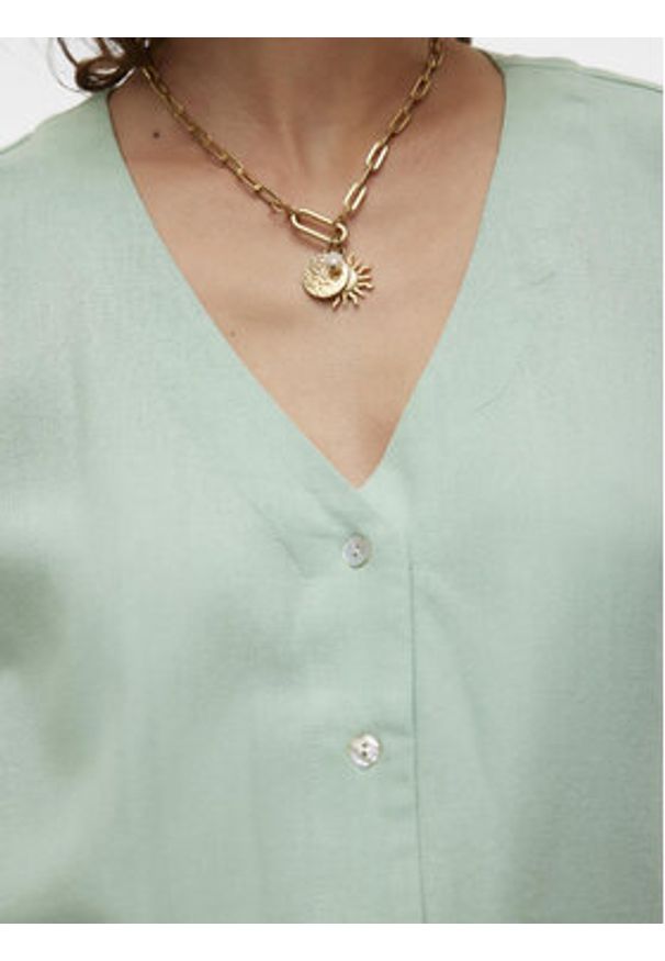 Vero Moda Bluzka Jesmilo 10279696 Zielony Regular Fit. Kolor: zielony. Materiał: wiskoza, len
