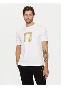 Karl Lagerfeld - KARL LAGERFELD T-Shirt 755460 551235 Biały Regular Fit. Typ kołnierza: dekolt w karo. Kolor: biały. Materiał: bawełna #3