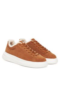 Guess Sneakersy FMFBAN LEP12 Brązowy. Kolor: brązowy. Materiał: skóra, zamsz #5