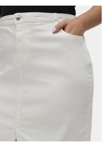 Vero Moda Curve Spódnica jeansowa Lucky 10302452 Biały Regular Fit. Kolor: biały. Materiał: bawełna