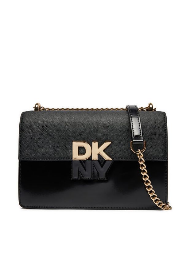 DKNY Torebka Echo Sm Chain Flap R423KE31 Czarny. Kolor: czarny. Materiał: skórzane