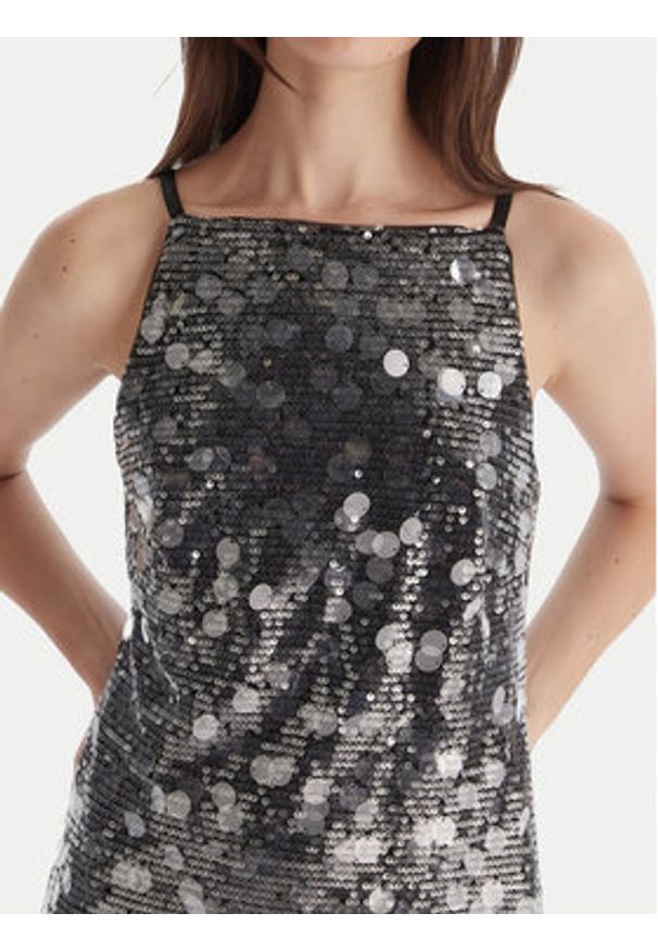 DKNY Sukienka koktajlowa DD54AN04 Srebrny Slim Fit. Kolor: srebrny. Materiał: syntetyk. Styl: wizytowy