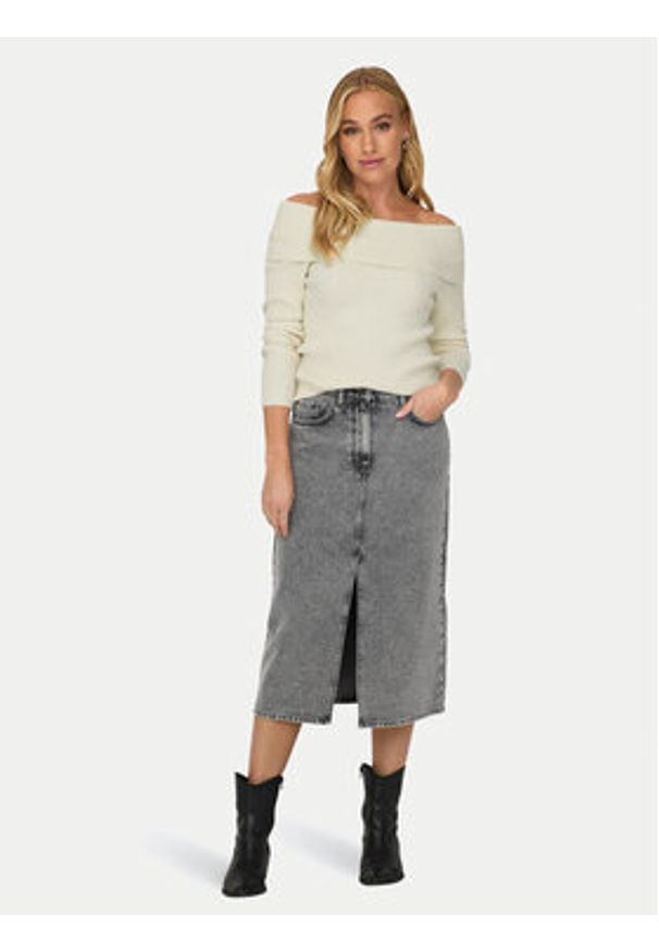 only - ONLY Sweter Katia 15311830 Écru Regular Fit. Materiał: syntetyk, wiskoza